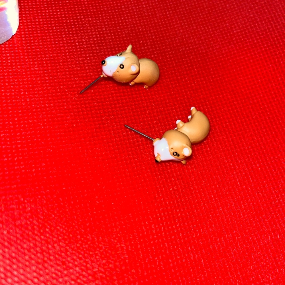 Handmade dog  Polymer Clay Animal Stud Earrings 3D Cartoon - Picture 2 of 4